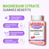 2 Pack Magnesium Citrate Gummies, High Absorption Magnesium Gummies for Adults, Muscle & Teeth Support, Vegan Natural Raspberry Flavor 120 Cts