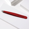 Tweezerman Stainless Steel Slant Tweezer - Eyebrow Tweezers for Women and Men (Signature Red)