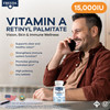 Freeda Vitamin A 15,000 IU  Retinyl Palmitate  Vegan, Kosher, No Fish  Eye, Vision, Immune & Skin Support  Tiny Easy-to-Swallow Tablets  VIT A V