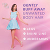 Hair Off Hair Remover Mitten - All-Natural, Painless & Chemical Free - Full Body Hair Removal - Slows & Lessens Regrowth - Exfoliates Skin (3 Mittens