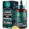 WILD FUEL Liquid Collagen Peptides with Biotin Vitamins for Hair Skin and Nails - 30,000mcg Biotin and Collagen Liquid for Women and Men - Lemon Flav