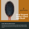 Spornette Deville Boar Bristle Wooden Paddle Hair Brush for Women - Cushion Oval Hair Straightening Brush for Blow Drying, Detangling, Smoothing & St