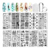 ?Biutee Nail Stamping Kit with Clear Stamper & Scraper, 10pcs Nail Art Stamping Plates + 8 Colors Stamping Gel Polish, Flower Animal Geometric Nail A
