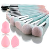 30Pcs Pink makeup brushes with makeup sponges makeup tool set makeup brushes set natural synthetic eye shadow foundation make-up facial mixed powder