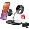 3-in-1 Wireless Charging Station for Apple Devices - Fast Charging Station for iPhone and Watch with MagSafe, Stable Charger Stand for iPhone 12-15 &