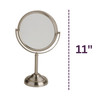 JERDON Two-Sided Tabletop Makeup Mirror - Makeup Mirror with 10X Magnification & Swivel Design - Portable 6-Inch Diameter Mirror in Nickel Finish - M