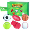 HZEX Sports Themed Bath Bombs Gift Set  6 Piece Novelty Fizzy Balls with Basketball, Tennis, Baseball, Soccer, Football & Boxing  Fun Spa Kit for K