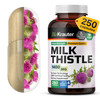BIO KRAUTER Milk Thistle Capsules 1400 mg - 250 Count - Liver Detox & Cleanse Supplement - Vegan Silymarin Capsules - Milk Thistle Powder - Non GMO