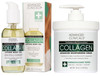 Advanced Clinicals Unscented Collagen Cream Face Moisturizer & Body Lotion + Collagen Body Oil Skincare 2pc Set For Women & Men Helps Reduce Appearan
