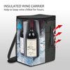 Tirrinia 6 Bottle Wine Gift carrier - Insulated & Padded Wine Carrying Cooler Tote Bag with Handle and Adjustable Shoulder Strap for Travel or Picnic