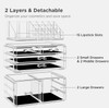 HBlife Acrylic Clear Dustproof Makeup Storage Organizer Drawers Large Skin Care Cosmetic Display Cases for Bathroom Stackable Storage Box with 6 Draw