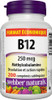 Webber Naturals Vitamin B12 250 mcg Methylcobalamin, 200 Sublingual Tablets
