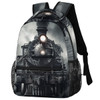 Bardic Vintage Locomotive Train Kids Backpack for Boys Girls, 16 Inch School Backpack Retro Train Elementary School Bag Students Bookbags Travel Lapt