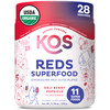 KOS Reds Superfood Powder for Antioxidants - USDA Certified Organic Beet Root, Goji Berries, Acai, Pomegranate, Coconut Water & Digestion Enzymes- Go