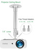 2-Be-Best Upgraded Projector Mount,14-24in / 37-62cm Projector Ceiling Mount Extendable Ceiling Projectors Mounts Adjustable Angle 360° Rotation Drop