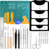 32Pack Vinyl Weeding Tools with T-Shirt Alignment Ruler Kit, Weeding Tools for Vinyl, Vinyl Weeding Tools Kit for Weeding Vinyl, DIY Art & Craft, Sil