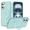 SKYLMW Compatible with iPhone 16 Case with Invisible Magnetic O-Ring Stand Military-Grade Translucent Case for iPhone 16 6.1" [Compatible with Mag-Sa
