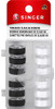 SINGER Class 66 Prewound Plastic Bobbins, Transparent  Black & White, 50 Yards Each, Washable and Colorfast Polyester Threaded Bobbins with Storage