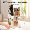 AMEITECH Rotating Makeup Organizer, 360 Spinning Skincare Organizers, 8 Adjustable Layer Cosmetic Storage Case with Brush Holder Perfume Tray for Van