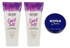 Not Your Mother's Curl Talk Frizz Control Sculpting Gel 6 Oz.(Pack of 3). Travel Size Body Cream 1 Oz Included.
