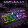 TECKNET Gaming Keyboard, USB Wired Computer Keyboard, 15-Zone RGB Illumination, IP32 Water Resistance, 25 Anti-ghosting Keys, All-Metal Panel (Whispe