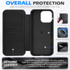 SHIELDON Case for iPhone 16 Pro 6.3", Genuine Leather Slim Folio Wallet Magnetic RFID Blocking Card Slot Wireless Charging Shock-Absorbent Cover Comp