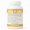 Vita4Life!® Iron Support Plus - 40mg Iron with Vitamin C, B-12, Folic Acid & Zinc - 60 Capsules - Non-Constipating Formula for Red Blood Cell Support