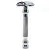 Parker 99R Chrome Long Handle Heavyweight Butterfly Open Double Edge Safety Razor for Men | 5 Parker Premium Platinum Double Edge Razor Blades Includ