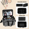 BAFASO Large Cosmetic Bag Makeup Bag with Adjustable Dividers, Travel Makeup Case Holds Cosmetics and Hair Supplies, Black