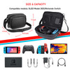 Krone Kalpasmos Carrying Bag for Nintendo Switch/Switch OLED Model (2021)/Switch Console Pro Controller Accessories, 2-IN-1 Travel Carrying Case Ligh