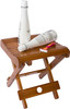 Trademark Innovations 10.8" H Bamboo Folding Stool for Shaving Shower and Footrest (Single Set), Brown