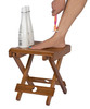 Trademark Innovations 10.8" H Bamboo Folding Stool for Shaving Shower and Footrest (Single Set), Brown