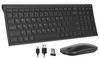 seenda Rechargeable Wireless Keyboard Mouse, Ultra Thin Low Profile Wireless Keyboard and Mouse with Number Pad, Quiet Portable Combo Compatible for