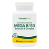 NaturesPlus Mega B-150 Complex - 60 Sustained Release Vegetarian Tablets - Maximum Potency B Complex Vitamin Supplement - Energy & Brain Booster - Gl