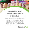 NaturesPlus Animal Parade Omega 3/6/9 Junior, Lemon Flavor - 90 Softgels - Promotes Childrens Immune, Skin, Eye & Nervous System Health - Non-GMO, G