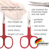 3 Swords Germany - brand quality 8 piece manicure pedicure grooming kit set for professional finger & toe nail care scissors file clipper fashion lea