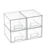 Vtopmart 4 Pack Small Clear Stackable Storage Drawers,Acrylic Bathroom Makeup Organizer,Plastic Storage Bins For Vanity, Undersink, Kitchen Cabinets,