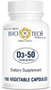 Bio-Tech Pharmacal D3-50 50,000 IU, 100 Vegetable Capsules  All-Natural Supplement  Supports Bone & Immune Health  No Dairy, Fish, Gluten, Peanut,