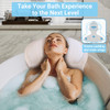 Bath Pillow Luxury Bathtub Pillow - Bath Pillows for Tub Neck and Back Support, Ergonomic Tub Pillow for Bath with 4D Air Mesh + 6 Strong Suction Cup