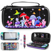 RHOTALL Colorful Mushrooms Carrying Case for Nintendo Switch,8 in 1 Accessories Kit Set Travel Carry Case with Cute Hard Shell Protective Cover,Scree
