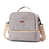 Breast Pump Bag Cooler Compartment Moistureproof Bag Double Layer for Mother Breast Milk Pump Lunch Bag Outdoor Working (Grey)