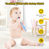 Fu Store Hollow Teether Tube Chew Straw Sensory Toy for Infant Toddlers Silicone Tubes Teething Toys for Babies 18-36 Months Gifts Learning Developme