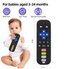 Chuya Baby Teether Toy Chew Toys for Babies 3-24 Months TV Remote Control Shape Teething Relief for Infants (Black)
