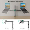 HIPPOFLEX Single Laptop Desk Mount with Adjustable Vented Tray, Fits up to 17 inch Laptops, Full Motion Laptop Stand Mount Holds up to 17.6 lbs, Full