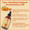 Natural Born Oils 16oz Sea Buckthorn Oil, 100% Pure and Natural, Organic, Cold-pressed, Unrefined, Revitalizing, Includes Pump & Dropper 16-Sea-Buck