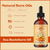 Natural Born Oils 16oz Sea Buckthorn Oil, 100% Pure and Natural, Organic, Cold-pressed, Unrefined, Revitalizing, Includes Pump & Dropper 16-Sea-Buck