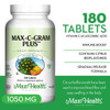 Maxi Health Max C Gram Plus -Gradual Release Buffered Vitamin C Tablets, 180 Count (Pack of 1)