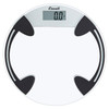 Escali Digital Glass Bath Scale for Body Weight, Bathroom Body Scale, High Capacity of 400 lb, Battery Included, Clear Round Platform