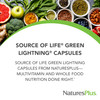 NaturesPlus Source of Life Green Lightning - 180 Capsules - All-Natural High-Energy Whole-Food Supplement - Green Superfoods & Digestive Enzymes - Gl