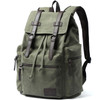 MOYYI Vintage Canvas Backpack for Men Olive Green Rucksack Fit 15.6 inch Laptop Retro Flap Daypack for Casual Hiking Travel Commute